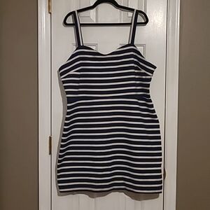 OLD NAVY  Stripe Dress Navy Blue White Sailing  Size XXL